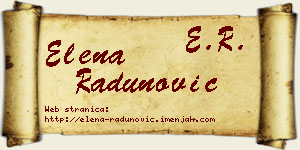 Elena Radunović vizit kartica